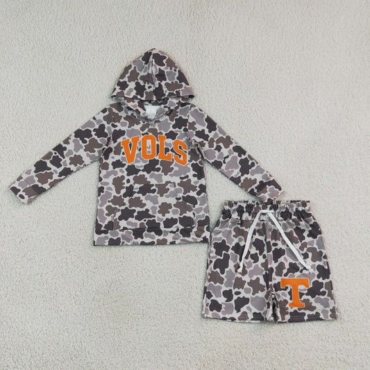 Baby Boys Kids Long Sleeves Camo Hoodie Shirt Chicken Shorts Team Set