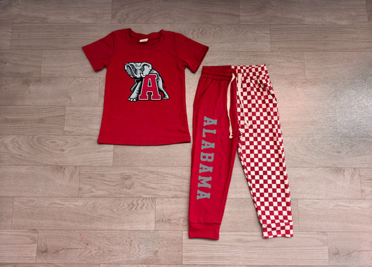 No moq Preorder Baby Boys Kids Short Sleeves Elephant Shirt Checked Pockets Pants Team Set Clothes