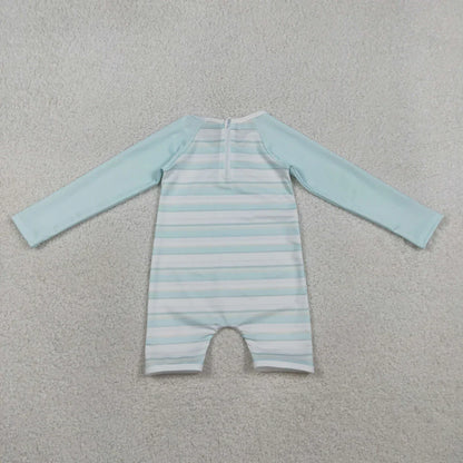 RTS Sibling Baby Boys Kids Long Sleeves Stripes Zipper Tops Shorts Set Jumpsuit Swimsuits Clothes