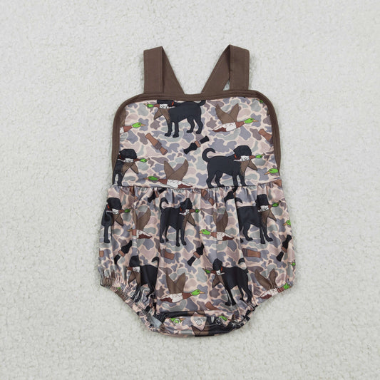 RTS Baby Boys Infant Sleeveless Ducks Dogs Camo Hunting Bubble Romper