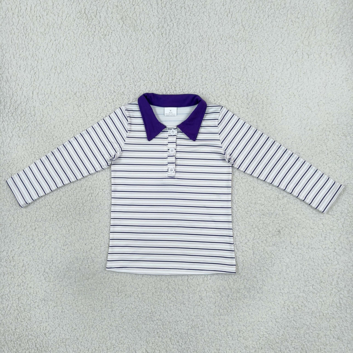 Baby Boys Toddler Long Sleeves Mardi Gras Stripes Buttons Shirt Tops Clothes