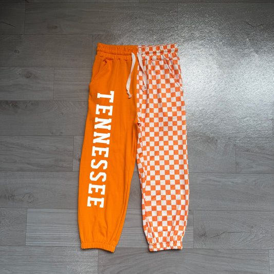 No moq Baby Boys Kids Orange Checked Pockets Vinyl Pants Bottoms Team Clothes