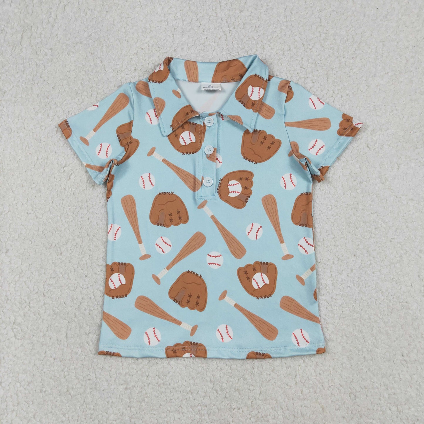 Baby Boys Kids Short Sleeves Baseball Buttons Shirt Tops
