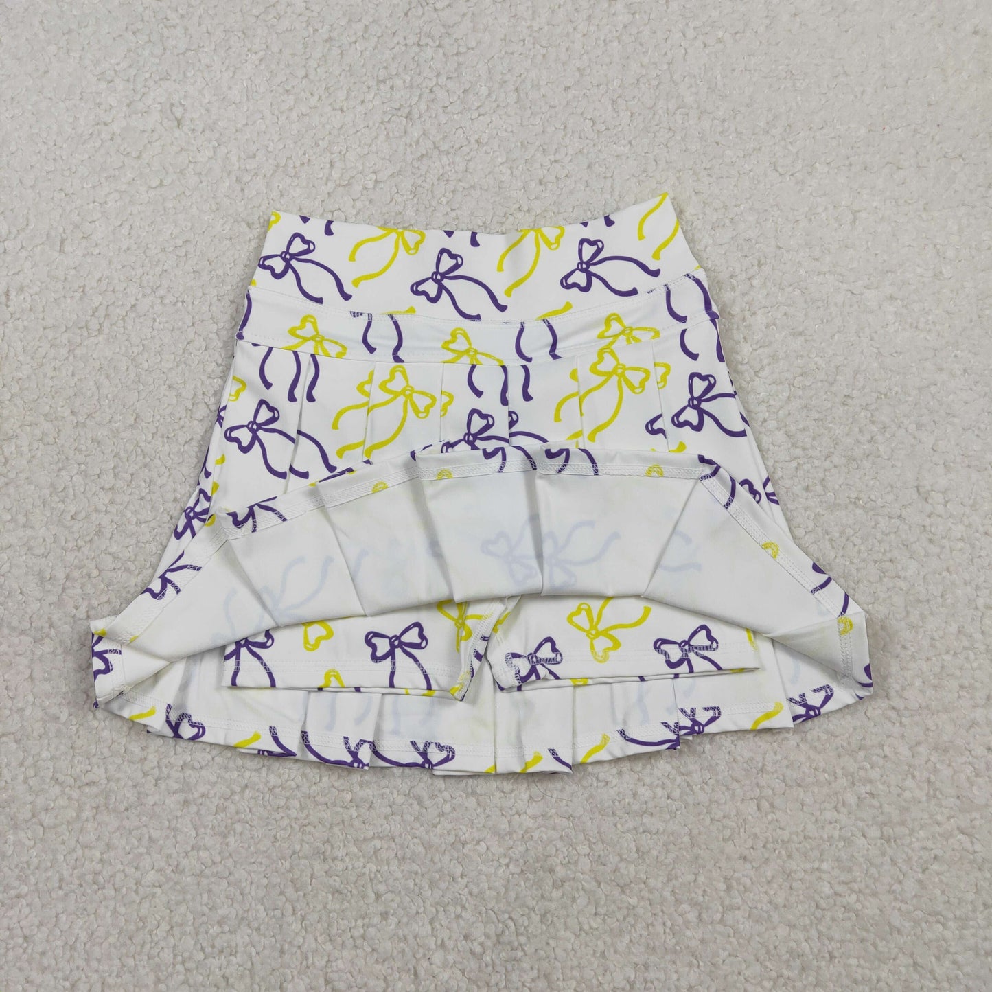 RTS Baby Girls Kids Purple Yellow Bows Yoga Skirt Shorts Bottom