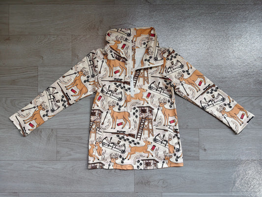 No moq Preorder Boys Kids Long Sleeves Deer Hunting Zipper Shirt Tops