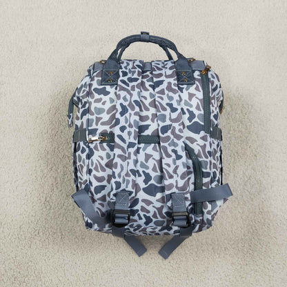 Baby Boys Kids Grey Camo Zipper Backpack School Bag RTS