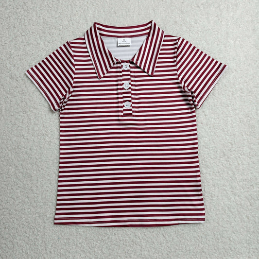 Baby Boys Kids Short Sleeves Stripes Tops Polo Shirt