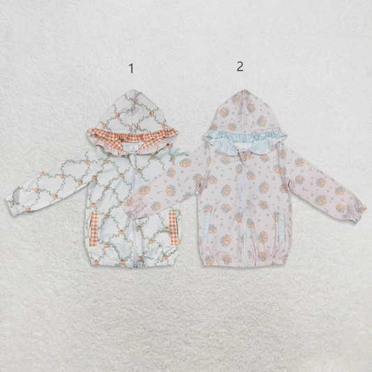 Sibling Baby Girls Kids Long Sleeve Pumpkins Pockets Hoodie Zipper Tops Fall Clothes