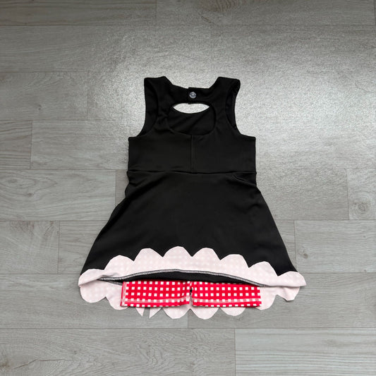 No moq Preorder Baby Girls Kids Sleeveless Plaid Bows Shorts Scallop Dress Yoga Active Black Clothes