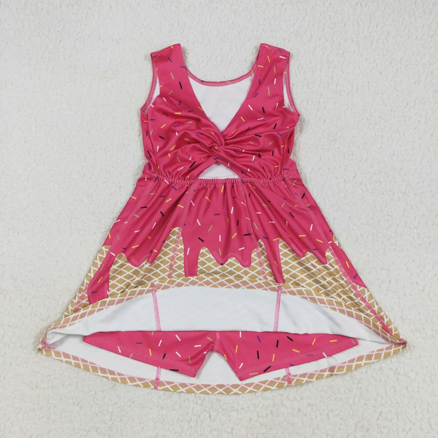 RTS Sibling Baby Girl Sleeveless Drips Summer Knee Length Yoga Active Dresses ( No.1-6 )