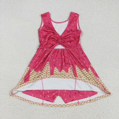 RTS Sibling Baby Girl Sleeveless Drips Summer Knee Length Yoga Active Dresses ( No.1-6 )