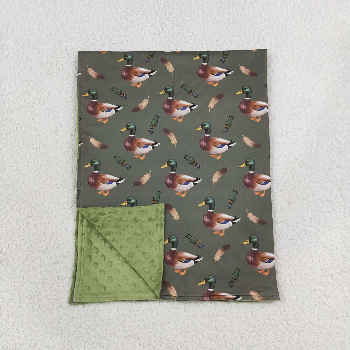 Baby Boys Toddler Ducks Green Blanket
