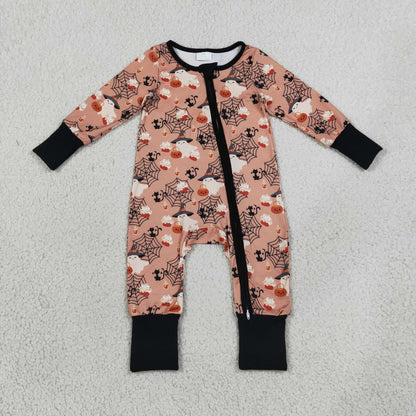 Baby Boys Infant Ghosts Halloween Zipper Footie Sleeper Romper Clothes