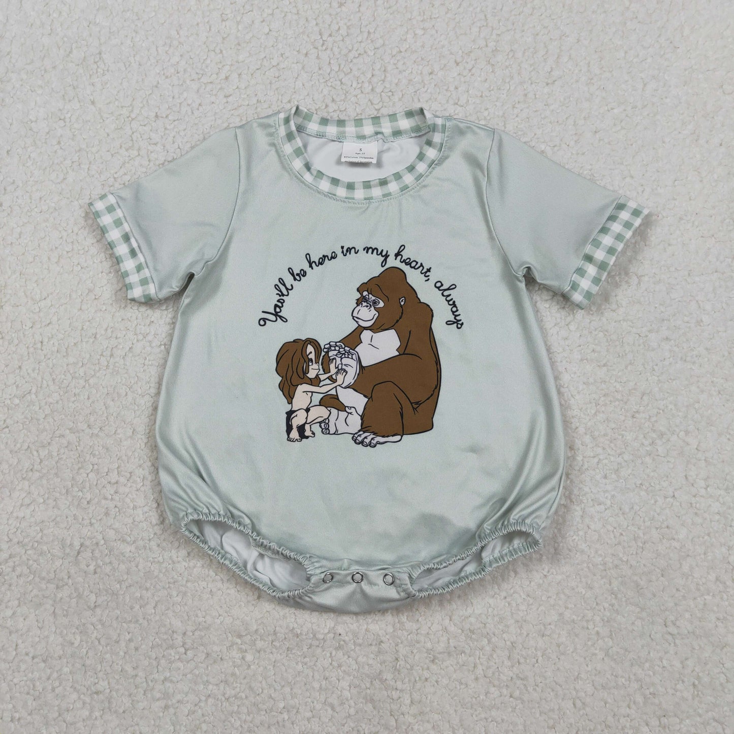 RTS Baby Boys Infant Short Sleeves Monkey Bubble Romper