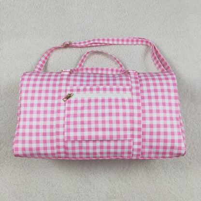 Kids Girl Adult Pink Plaid Ruffle Gym Bag