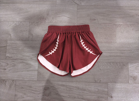 No moq Preorder Baby Girls Kids Baseball Dark Red Shorts Bottoms Yoga Active Clothes