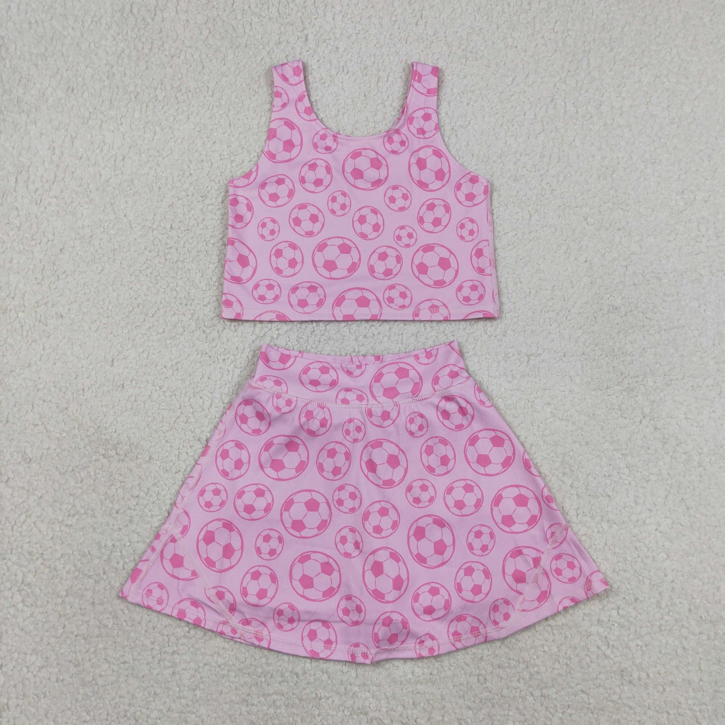 Sibling Baby Girls Toddler Soccer Shirts Shorts Pink Sets Summer Clothes