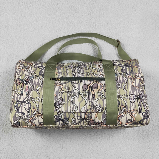 Baby Girls Kids Adult Bows Camo Print Travel Package Gym Bags RTS