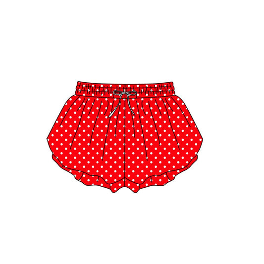 Moq 5 Preorder Adult Women Dots Yoga Active Ruffle Red Shorts Bottom Clothes