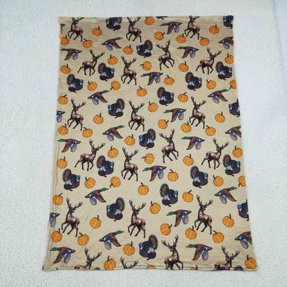 Baby Boys Toddler turkey Pumpkins Ducks Deer Fall Blanket