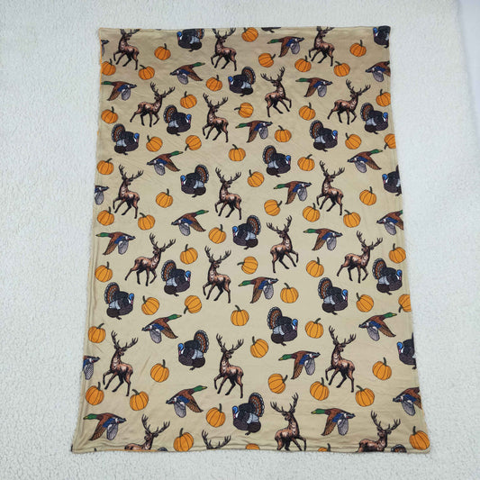Baby Boys Toddler turkey Pumpkins Ducks Deer Fall Blanket