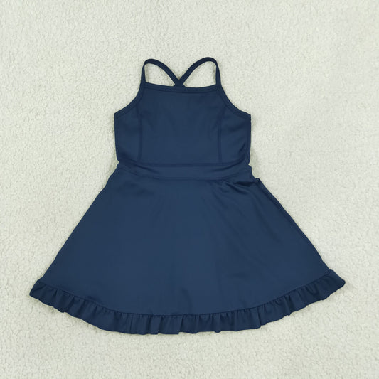 Baby Girls Kids Navy Swim Dress One-piece Swimsuit Bathing Suit Clothes