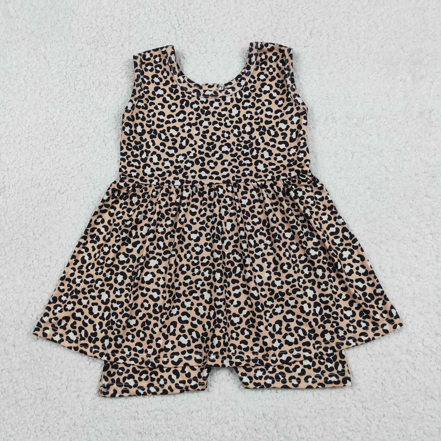 Baby Girl Infant Sleeveless Leopard Ruffle Zipper Romper Clothes