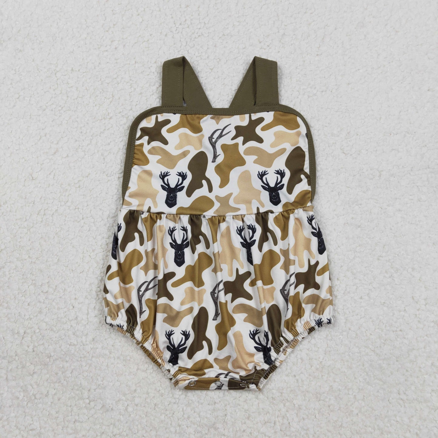 RTS Baby Boys Infant Sleeveless Deer Camo Summer Bubble Romper