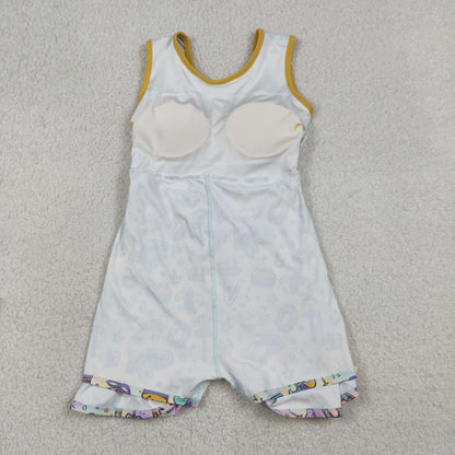 Baby Girls Kids Sleeveless Anchors Mardi Gras Yoga Shorts Knee Length Dress