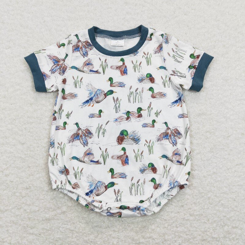 USA Shop Baby Boys Infant Short Sleeves Ducks Bubble Romper