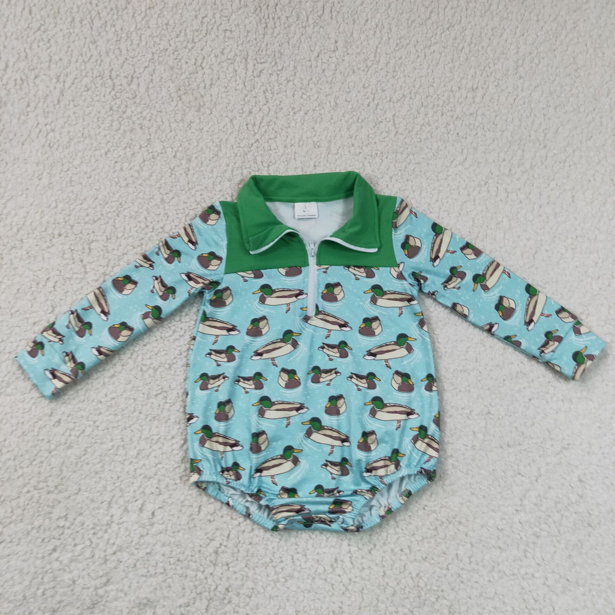 Sibling Baby Boys Infant Long Sleeves Ducks Zipper Bubble Rompers Clothes
