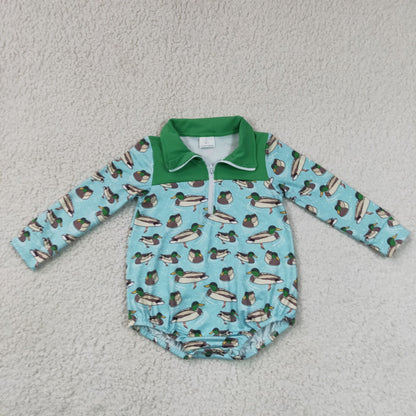 Sibling Baby Boys Infant Long Sleeves Ducks Zipper Bubble Rompers Clothes