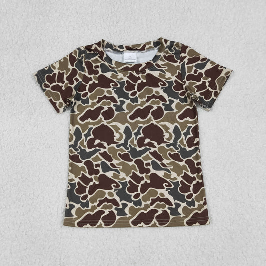 RTS Baby Boys Short Sleeves Dark Dark Green Camo Southern Shirt Tops