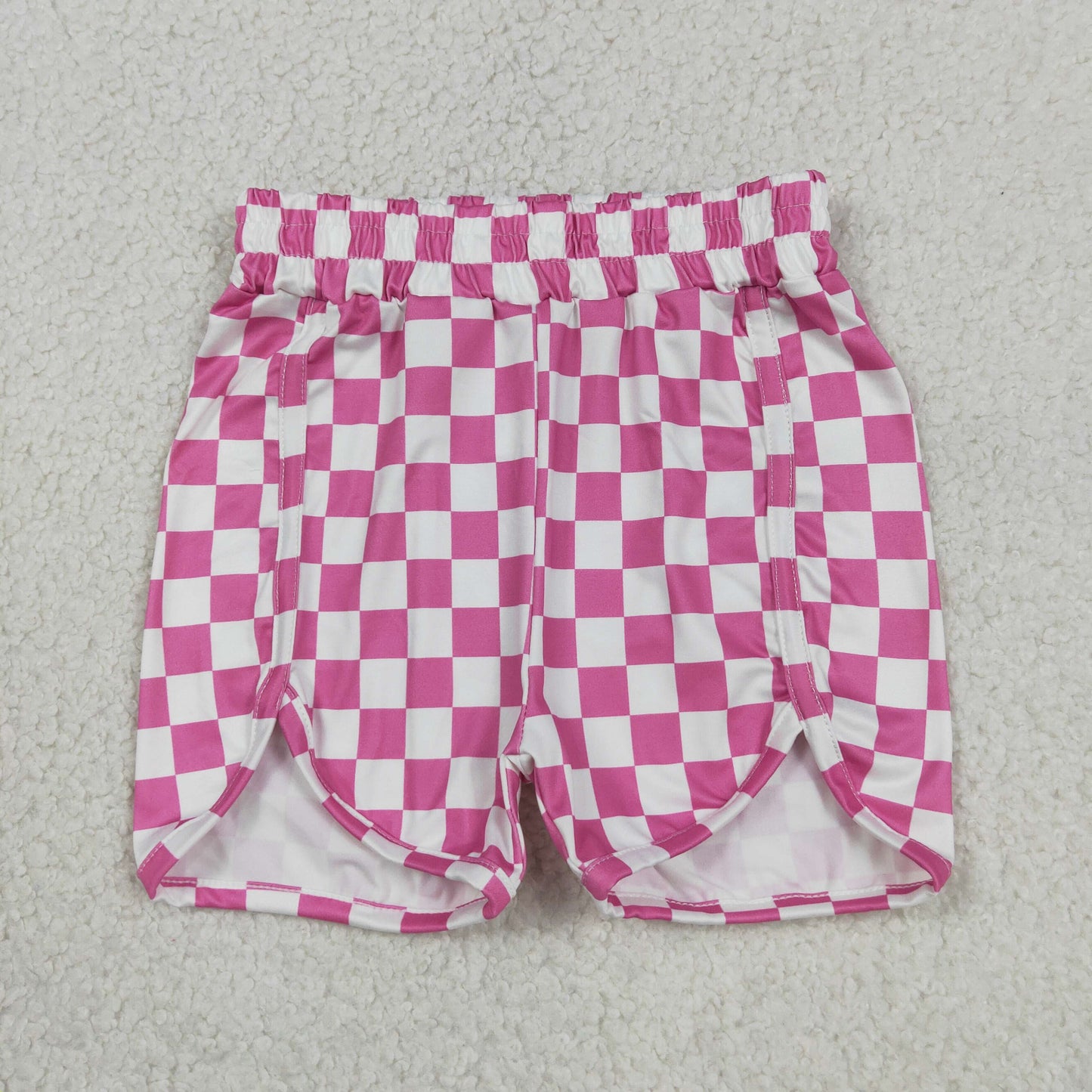 Baby Girls Kids Pink Checkered Shorts Bottoms Summer Clothes