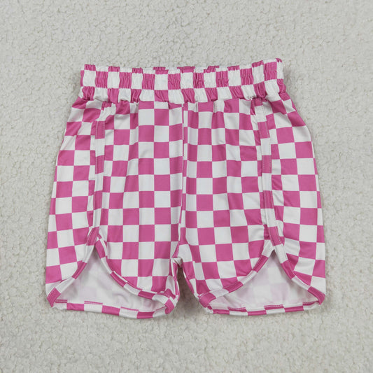 Baby Girls Kids Pink Checkered Shorts Bottoms Summer Clothes