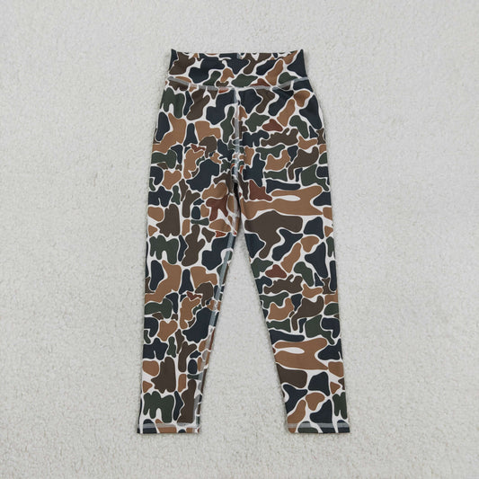 RTS Baby Girls Kids Brown Camo Yoga Active Wear Legging Pants