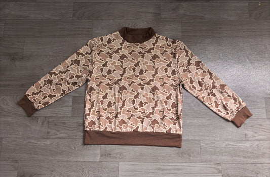 No moq Preorder Adult Women Long Sleeves Camo Print Shirt Tops Pullover Clothes