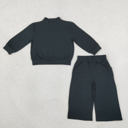 Sibling Baby Girl Kids Long Sleeves Shirts Pockets Pants Sets Cotton Clothes