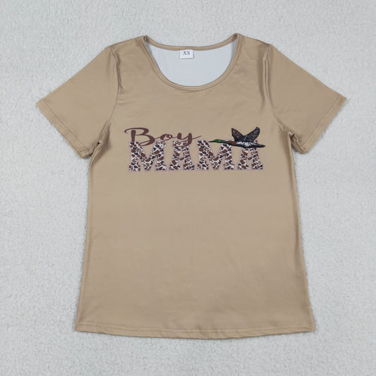 RTS Adult Women Short Sleeves Mama's Boy Tops Camo Duck Shirt