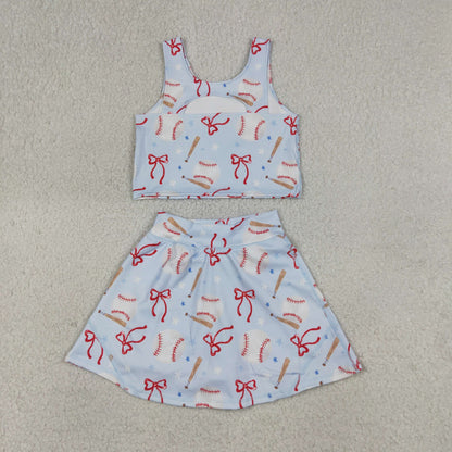 Sibling Baby Girls Kids Crawfish Baseball Bows Tops Shorts Skirt Skort Yoga Active Sets Clothes