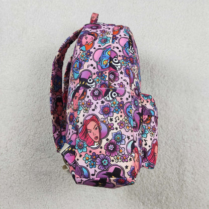 RTS Sibling Baby Girls Kids Singer Print Zipper Backpack School Bags