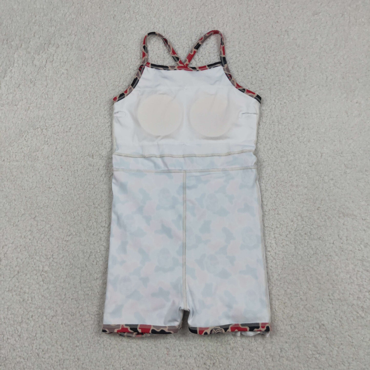 Baby Girls Kids Straps Dogs Camo Print Team Yoga Ruffle Knee Length Dress