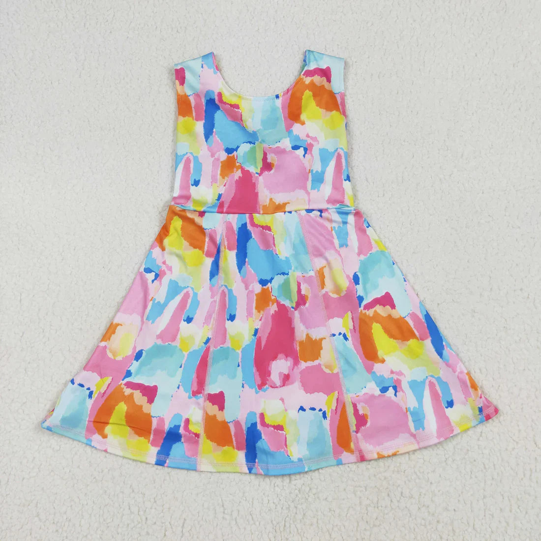 RTS Baby Girl Toddler Sleeveless Sibling Knee Length Yoga Active Dress