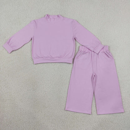 Sibling Baby Girl Kids Long Sleeves Shirts Pockets Pants Sets Cotton Clothes