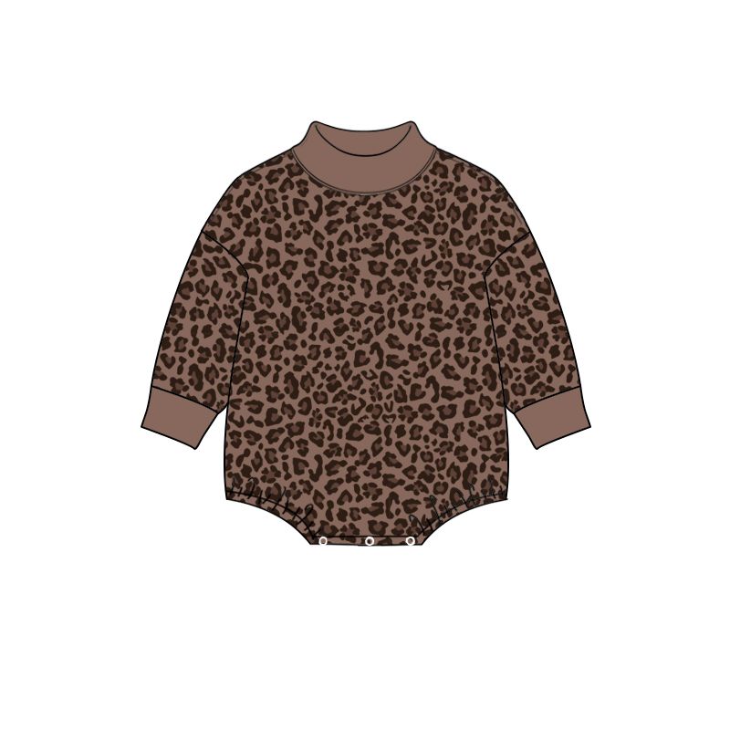 Moq 5 Preorder Baby Kids Infant Long Sleeves Leopard Bubble Romper Clothes