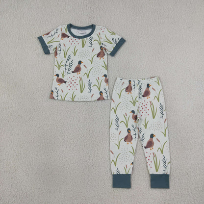 Baby Boy Short Sleeves Ducks Shirt Pants Pajamas Clothes Set