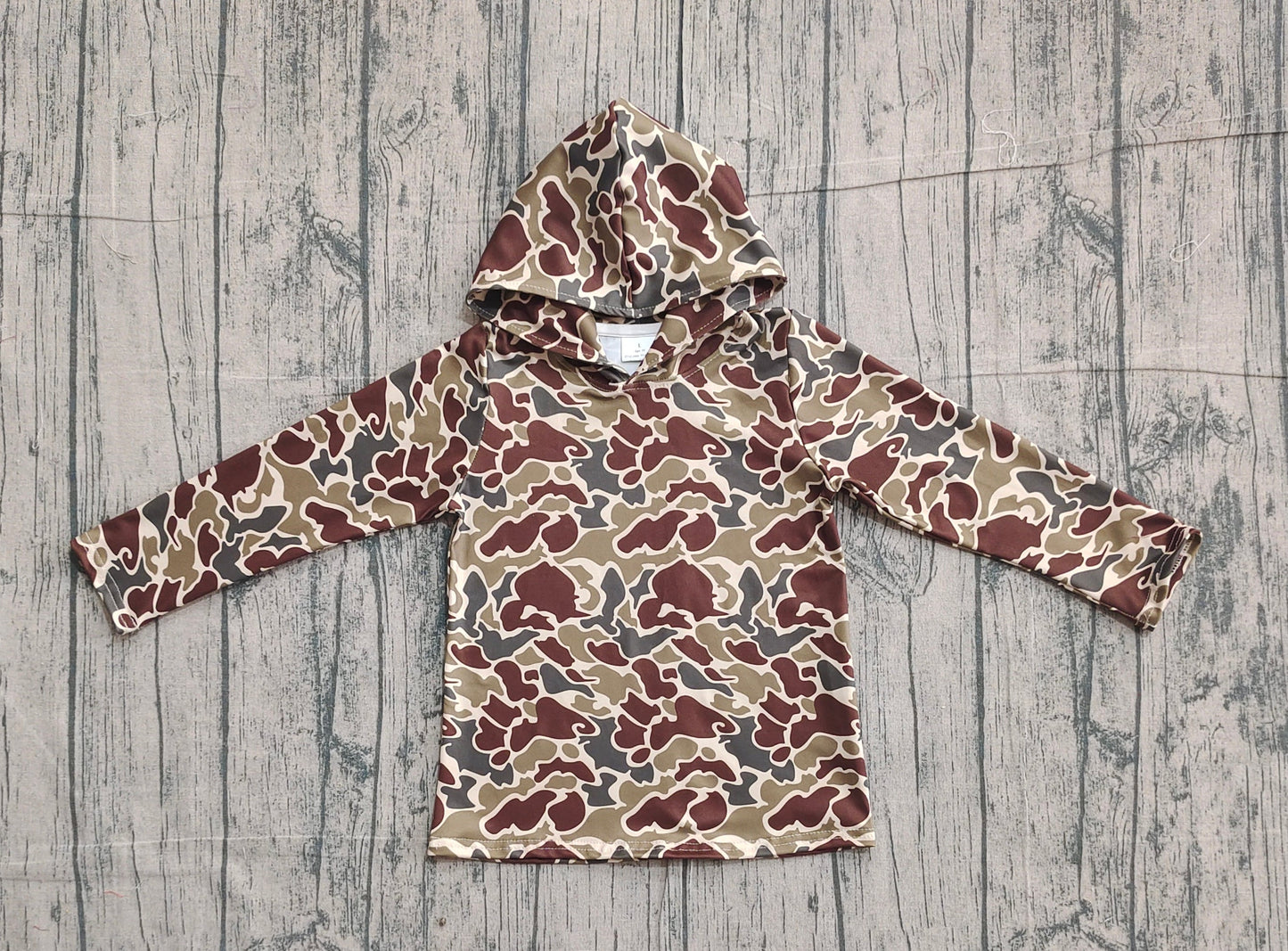 RTS Baby Boys Long Sleeves Dark Green Camo Southern Hoodie Shirt Tops