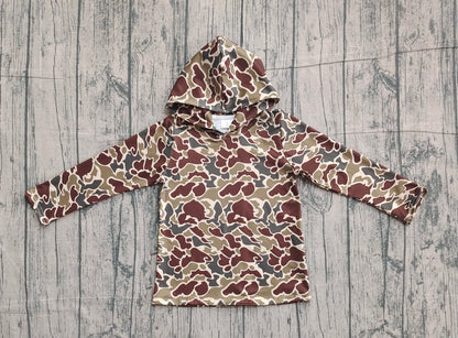RTS Baby Boys Long Sleeves Dark Green Camo Southern Hoodie Shirt Tops
