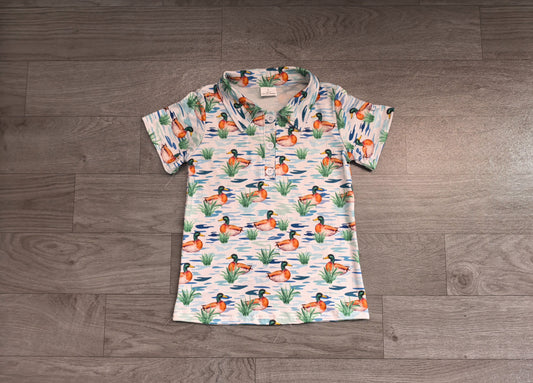 No moq Preorder Boys Kids Short Sleeves Ducks Polo Shirt Tops