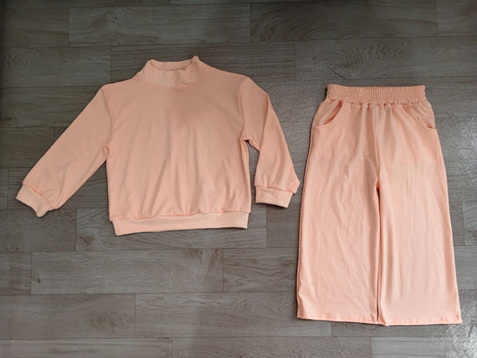No moq Preorder Baby Girl Kids Long Sleeves Pink Shirt Pockets Pants Cotton Set Clothes